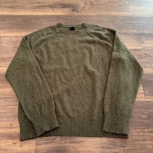 J.Crew Sweater Mens 2XL Green Wool Blend Crewneck Pullover Knit Casual Soft